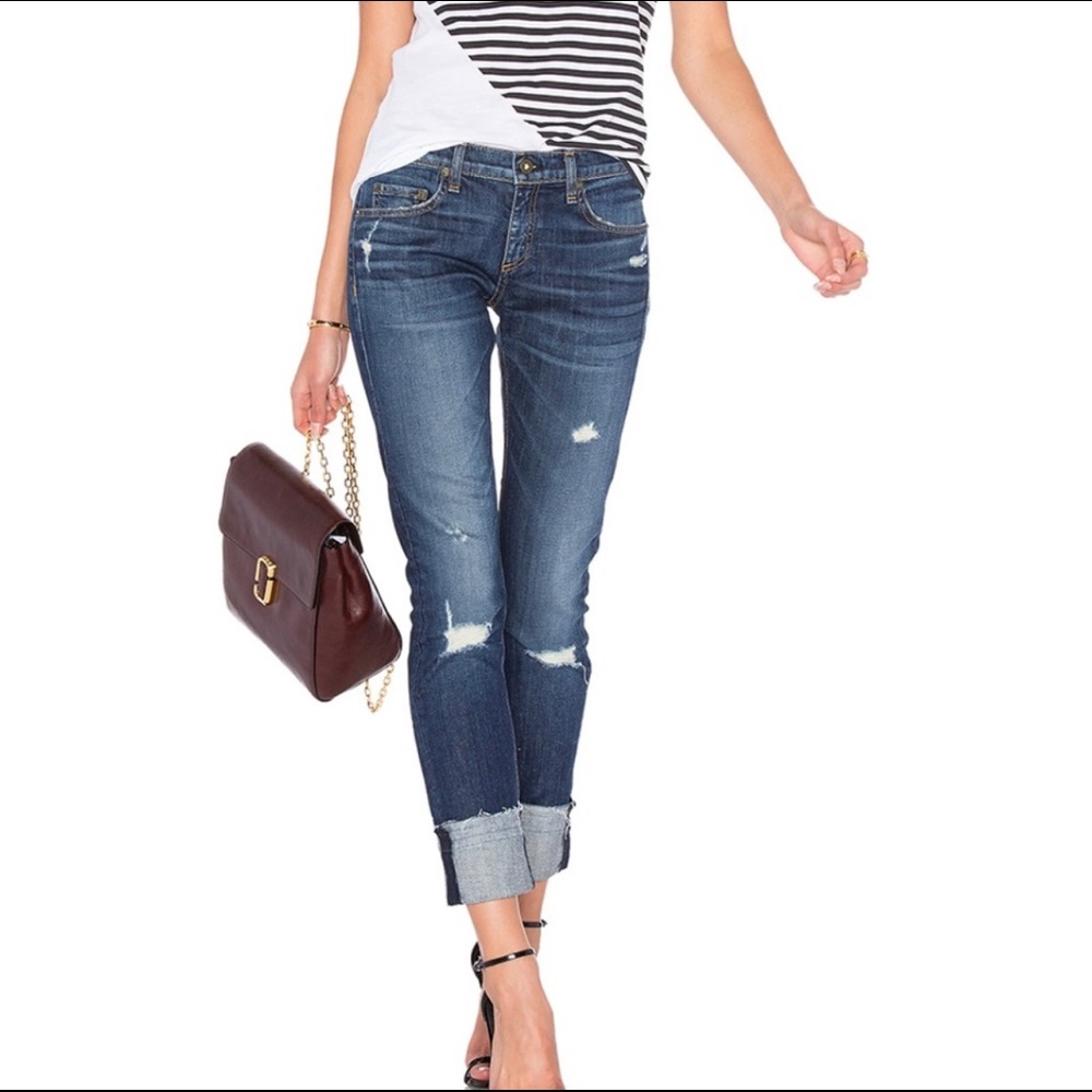 Rag and Bone Dre Boyfriend Distressed Denim